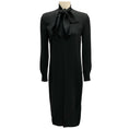 Load image into Gallery viewer, Ralph Lauren Collection Black Tie Neck Long Sleeved Silk Midi Dress