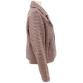 Load image into Gallery viewer, Elie Tahari Pink / Brown Wool Plaid Moto Jacket