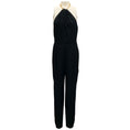 Load image into Gallery viewer, Celine Black Crepe Satin Jumpsuit with Chain Collar