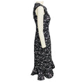 Load image into Gallery viewer, Erdem Black / Purple Floral Sleeveless Midi Dress