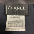 Load image into Gallery viewer, Chanel Vintage 2001 Dark Navy Blue Silk Lined Lambskin Leather Skirt with Logo Plate and Pleated Detail