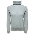 Load image into Gallery viewer, Brunello Cucinelli Light Blue Cashmere Knit Turtleneck Sweater with Monili