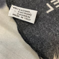 Load image into Gallery viewer, Chanel Beige / Charcoal Grey Multi Snowflake Motif Cashmere Scarf