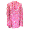 Load image into Gallery viewer, Balenciaga Pink Multi 2021 Tie-Neck Floral Printed Top
