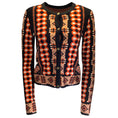 Load image into Gallery viewer, Alaia Black / Red Multi Geometric Jacquard Cardigan Knit Sweater