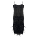 Load image into Gallery viewer, Chanel Black Bead and Feather Embellished Mesh Tulle Cocktail Dress
