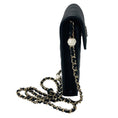 Load image into Gallery viewer, Chanel Black CC Logo Resin Heart Classic Quilted Leather Phone Holder Bag with Chain Strap and Gold Hardware