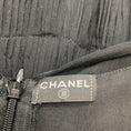 Load image into Gallery viewer, Chanel Black 2005 Short Sleeved Pleated Silk Chiffon Cocktail Dress