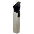 Load image into Gallery viewer, Valentino Boutique Vintage Silver / Black One Shoulder Silk Gown