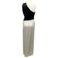 Load image into Gallery viewer, Valentino Boutique Vintage Silver / Black One Shoulder Silk Gown