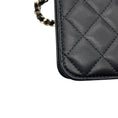 Load image into Gallery viewer, Chanel Black CC Logo Resin Heart Classic Quilted Leather Phone Holder Bag with Chain Strap and Gold Hardware