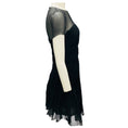 Load image into Gallery viewer, Chanel Black 2005 Short Sleeved Pleated Silk Chiffon Cocktail Dress