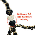 Load image into Gallery viewer, Chanel Black CC Logo Resin Heart Classic Quilted Leather Phone Holder Bag with Chain Strap and Gold Hardware