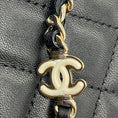 Load image into Gallery viewer, Chanel Black CC Logo Resin Heart Classic Quilted Leather Phone Holder Bag with Chain Strap and Gold Hardware