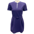 Load image into Gallery viewer, Christian Dior Purple Short Sleeved Wool Tweed Mini Dress with Belt
