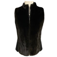 Load image into Gallery viewer, Hermes Black Zip Front Cashmere Vest with Brown Mink Fur and Calfskin Leather Details