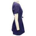 Load image into Gallery viewer, Christian Dior Purple Short Sleeved Wool Tweed Mini Dress with Belt