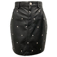 Load image into Gallery viewer, Alexandre Vauthier Black Crystal Embellished Lambskin Leather Skirt