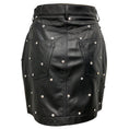Load image into Gallery viewer, Alexandre Vauthier Black Crystal Embellished Lambskin Leather Skirt