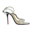 Load image into Gallery viewer, Christian Louboutin Version Silver Jamais Assez 100 PVC and Specchio Sandals