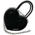 Load image into Gallery viewer, Ambush Black Leather Heart Bag with Silver Chain Strap