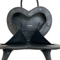 Load image into Gallery viewer, Ambush Black Leather Heart Bag with Silver Chain Strap