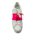 Load image into Gallery viewer, Valentino White / Hot Pink Rockstud Untitled Leather Sneakers