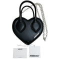 Load image into Gallery viewer, Ambush Black Leather Heart Bag with Silver Chain Strap