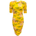 Load image into Gallery viewer, Kenzo Yellow Floral Ruched Dress