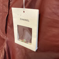 Load image into Gallery viewer, Chanel Burgundy 2022 Silk Lined Lambskin Leather Pants with CC Logo Jewel Button