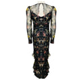 Load image into Gallery viewer, Cinq a Sept Black Multi Marianne Floral Silk Organza Puff Sleeve Midi Dress