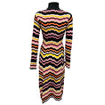 Load image into Gallery viewer, Missoni Black / Pink Multi 2024 Chevron Zig Zag Knit Dress