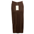 Load image into Gallery viewer, Lafayette 148 New York Brown Wool Metallic Finespun Voile Sunburst Ribbed Pull On Skirt