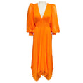 Load image into Gallery viewer, Alice + Olivia Tangerine Orange Pleated Sion Midi Dress