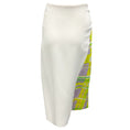 Load image into Gallery viewer, Maison Rabih Kayrouz Lime Multi Printed Satin and Crepe Asymmetric Midi Skirt