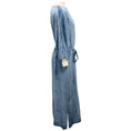 Load image into Gallery viewer, Peserico Blue Corduroy Velvet Midi Dress with Belt