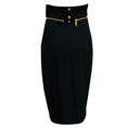 Load image into Gallery viewer, Barbara Bui Black High Waisted Midi Pencil Skirt with Gold Zipper Detail
