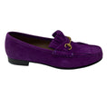 Load image into Gallery viewer, Gucci Purple / Antiqued Gold Horsebit Detail Suede Loafers / Moccasin Flats