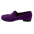 Load image into Gallery viewer, Gucci Purple / Antiqued Gold Horsebit Detail Suede Loafers / Moccasin Flats