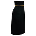 Load image into Gallery viewer, Barbara Bui Black High Waisted Midi Pencil Skirt with Gold Zipper Detail