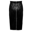 Load image into Gallery viewer, Givenchy Black Lambskin Leather Skirt with Silver Back Zip