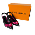 Load image into Gallery viewer, Louis Vuitton Black / Pink Calfskin Sequin Archlight Slingback Pumps