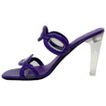 Load image into Gallery viewer, Valentino Purple Patent Leather Chain Open Toe Sandals