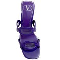Load image into Gallery viewer, Valentino Purple Patent Leather Chain Open Toe Sandals
