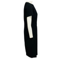 Load image into Gallery viewer, Victoria Beckham Black Short Sleeved Crepe Midi Dress with Zip Back