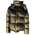 Load image into Gallery viewer, Moncler Black / Gold Metallic Caille Glitter Velvet Quilted Down Puffer Jacket