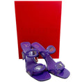 Load image into Gallery viewer, Valentino Purple Patent Leather Chain Open Toe Sandals
