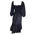 Load image into Gallery viewer, Cara Cara Black Ruffled Long Sleeved Cotton Midi Dress