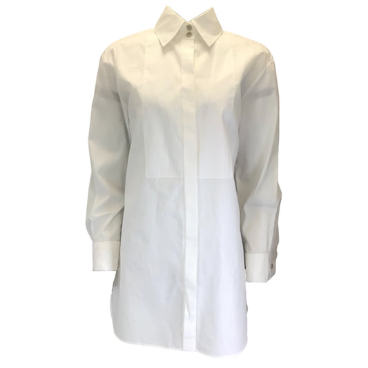 Chanel White Long Sleeved Button-down Cotton Shirt