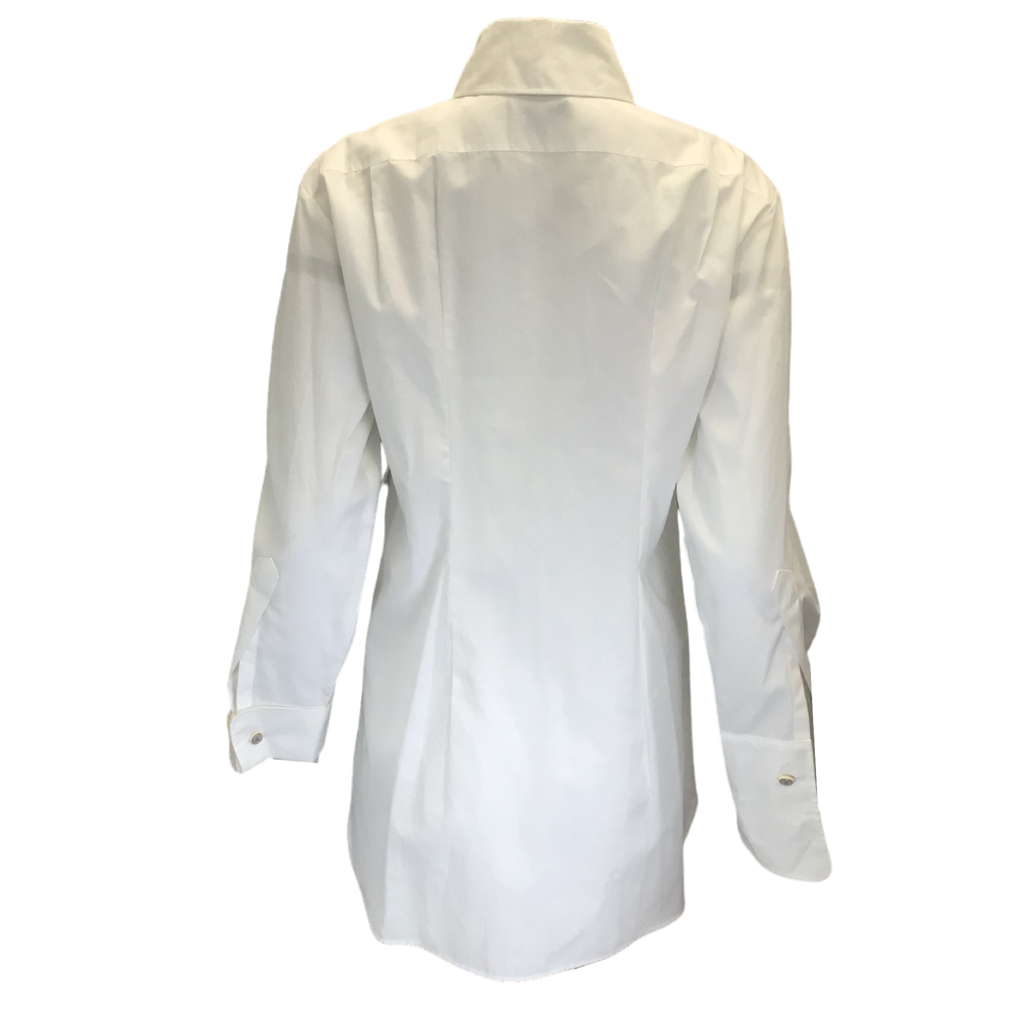 Chanel White Long Sleeved Button-down Cotton Shirt